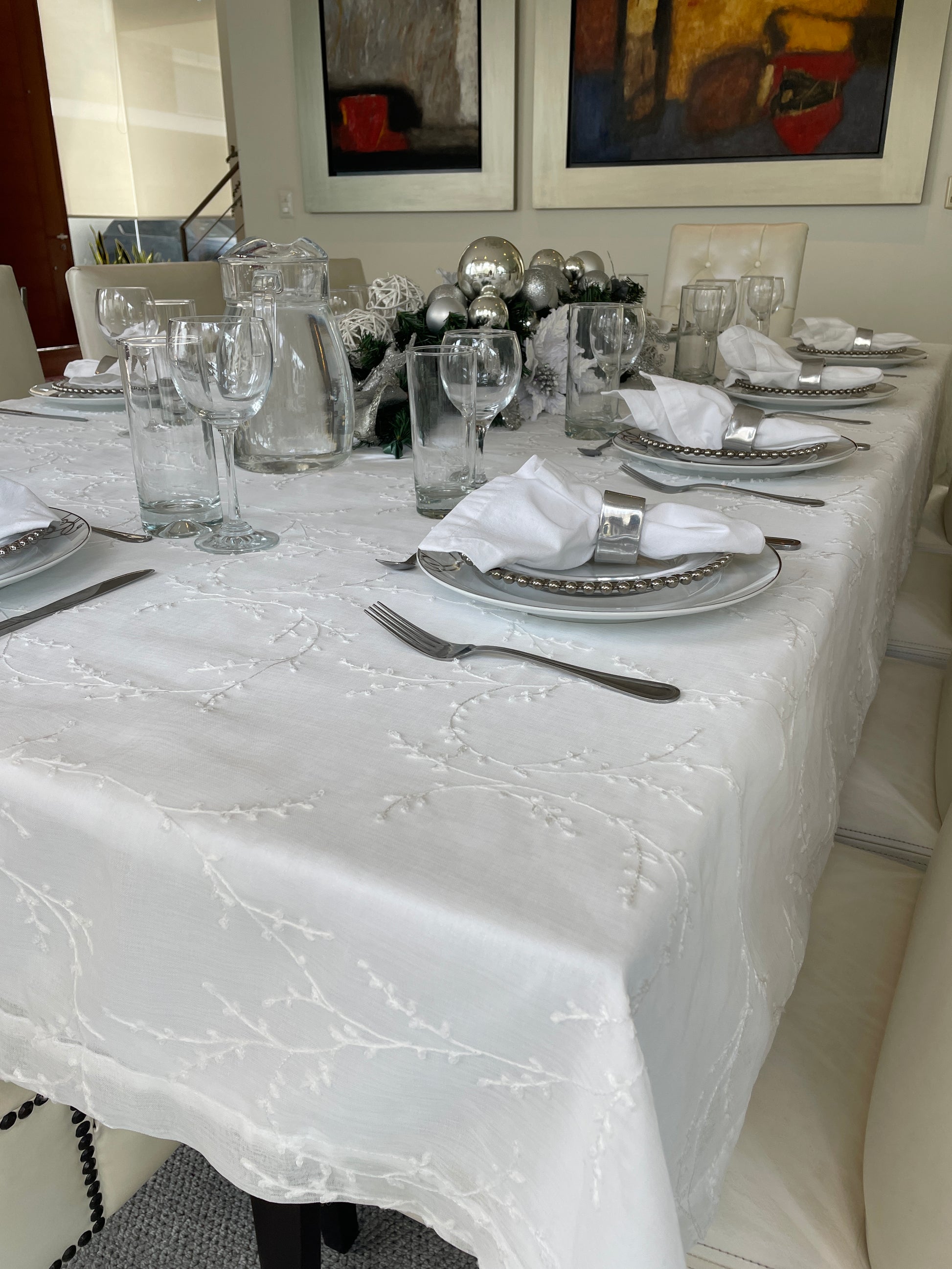 Mantel formal Bordado Blanco