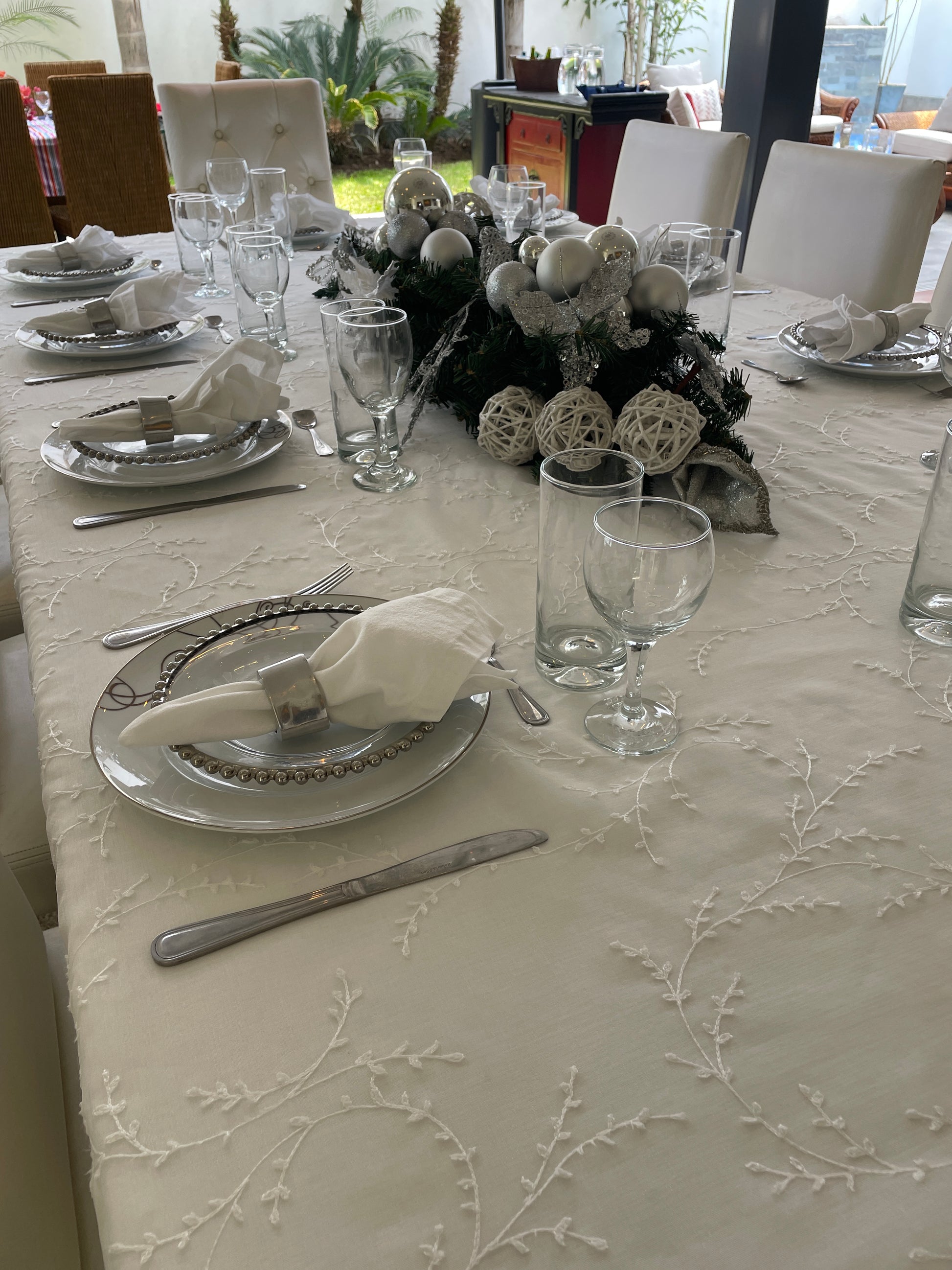Mantel formal Bordado Blanco