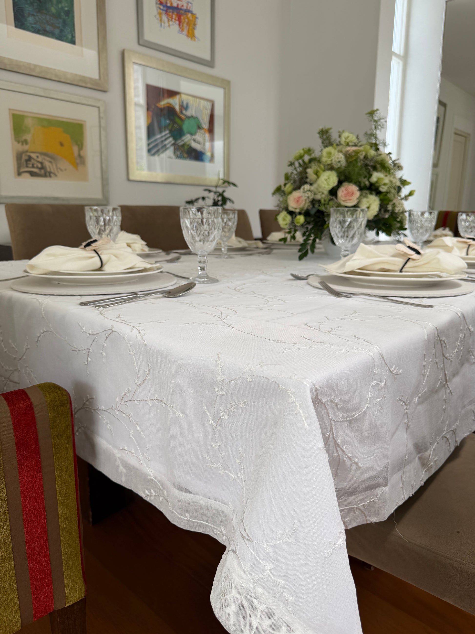 Mantel formal Bordado Blanco