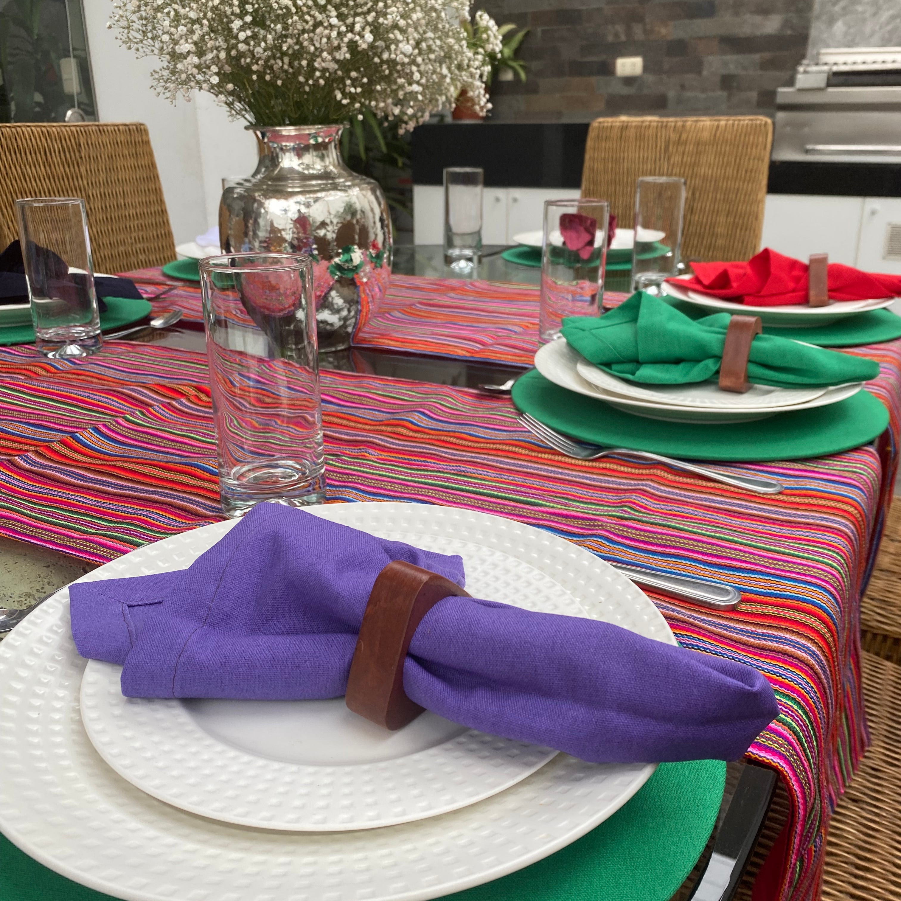 Servilletas de lino color morado
